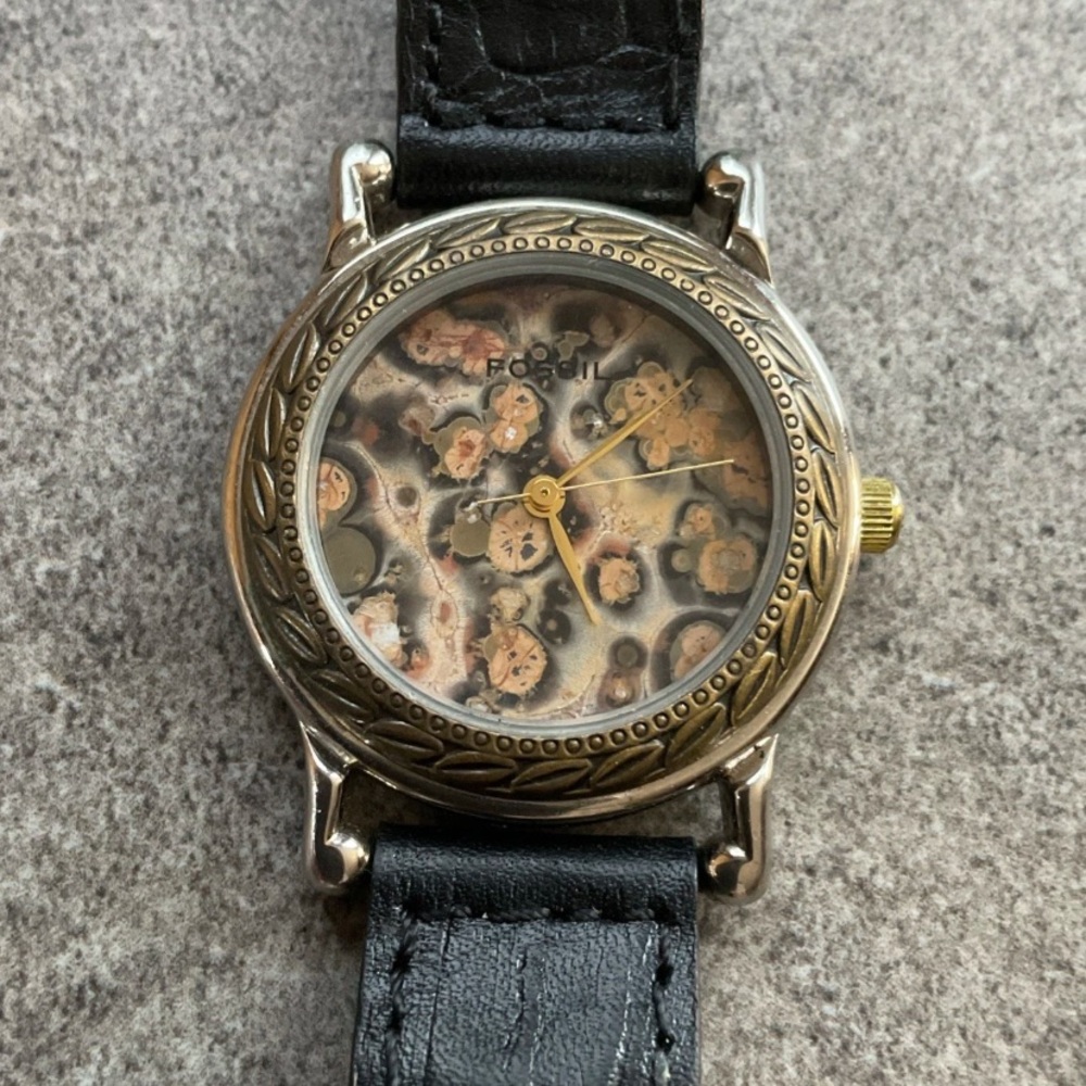 1993 RARE FOSSIL OXIDIZED MARBLE WATCH DT-3209 (000369) - Picture 4 of 6